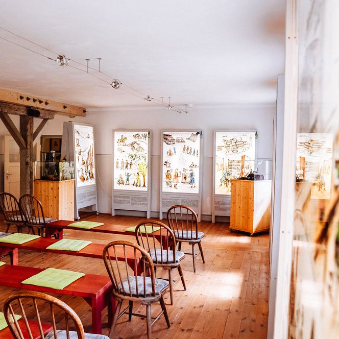 Ausstellungsraum Zeitreise im Kulturpark Glashütte Buhlbach