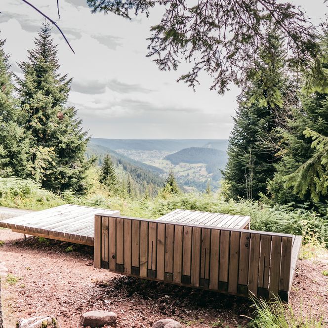 Genussplatz beim Oberen Zinken mit Aussicht auf Tonbach und Baiersbronn