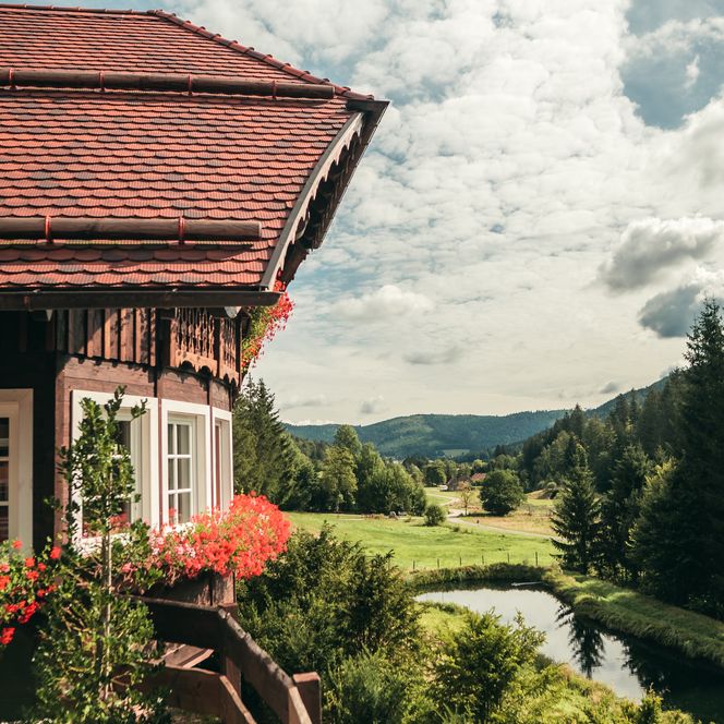 Außenansicht des Forellenhof in Buhlbach